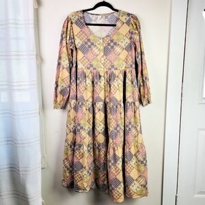 Kate Quinn Harvest Quilt Print Prairie Organic Cotton Long Dress